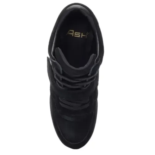 ASH Bowie Suede Wedge Sneakers | Shoes Black/Black/Black Sale