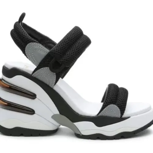 ASH Cosmos Platform Wedge Sandal | Platform Sandals | Black/Silver Outlet