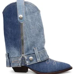 ASH Dazed Denim Cowboy Boots | Women's | BlueWash Sale