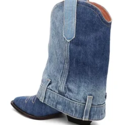 ASH Dazed Denim Cowboy Boots | Women's | BlueWash Sale