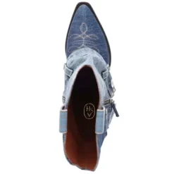 ASH Dazed Denim Cowboy Boots | Women's | BlueWash Sale