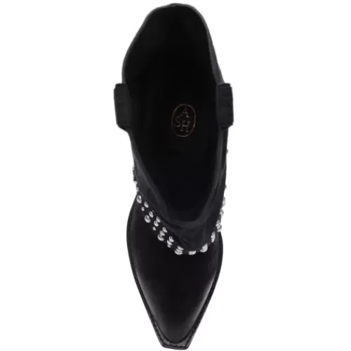 ASH Djangles Studded Western Boots | Fold Over Boots | Black Best