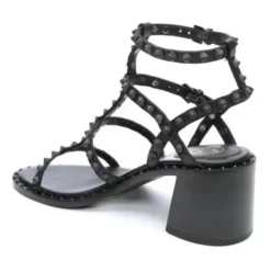 ASH Jen Bis Studded Block Heel Sandals | Shoes Black/Black Hot
