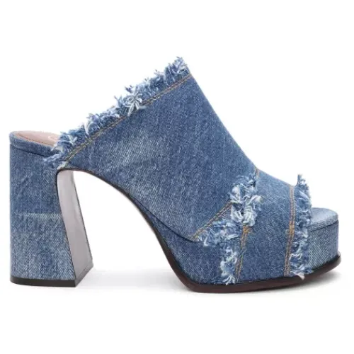 ASH Maui Denim Platform Sandals | Womens | BlueWash Hot