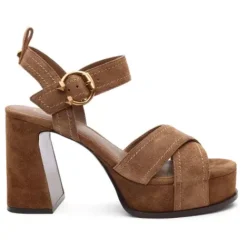 ASH Melany Suede Platform Sandals | Suede Heels | Black New