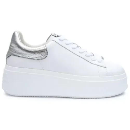 ASH Moby Metallic Platform Sneaker White/Silver Flash Sale