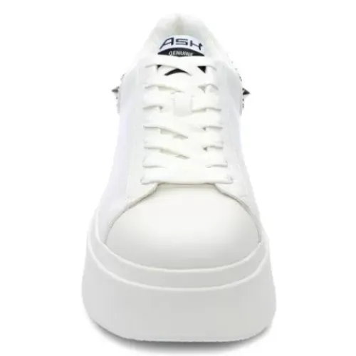 ASH Moby Studs Platform Studded Sneaker White/White/Silver Fashion