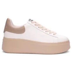 ASH Moby Taupe Platform Sneaker White/Taupe Outlet