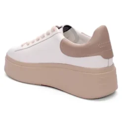 ASH Moby Taupe Platform Sneaker White/Taupe Outlet