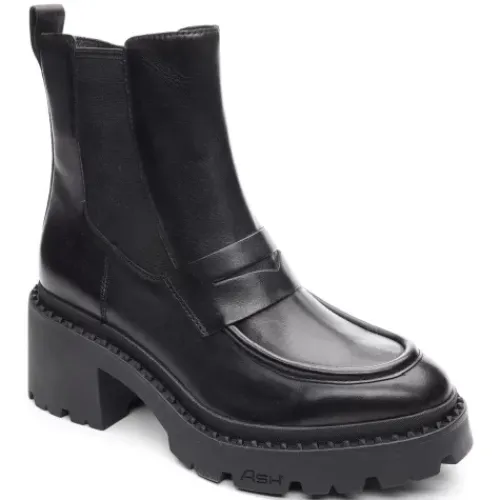ASH Nak Studded Chelsea Booties - Leather | Black Store