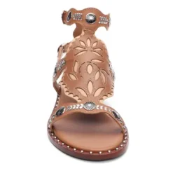 ASH Paraiba Embellished Flat Sandal Beige-White/Cinnamon Best Sale