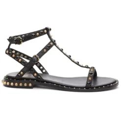 ASH Peps Multi Studded Flat Sandal Black Best