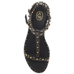 ASH Peps Multi Studded Flat Sandal Black Best