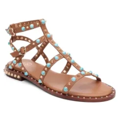 ASH Peps Multi Studded Flat Sandal Black Best