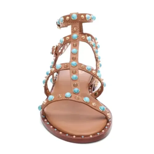ASH Peps Multi Studded Flat Sandal Black Best
