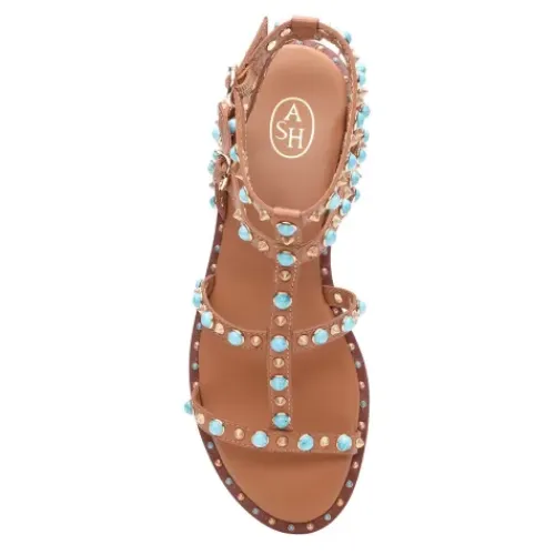 ASH Peps Multi Studded Flat Sandal Black Best
