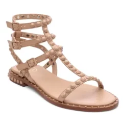 ASH Play Bis Tonal-Studded Flat Sandal Black/Black Store