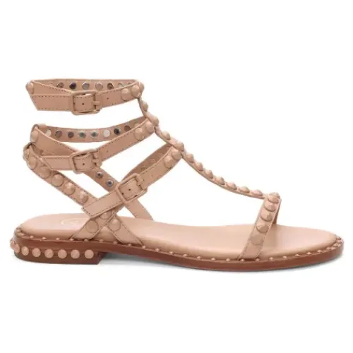 ASH Play Bis Tonal-Studded Flat Sandal Black/Black Store