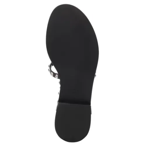 ASH Plaza Studded Flat Sandal Black Discount