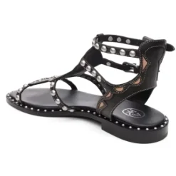 ASH Plaza Studded Flat Sandal Black Discount