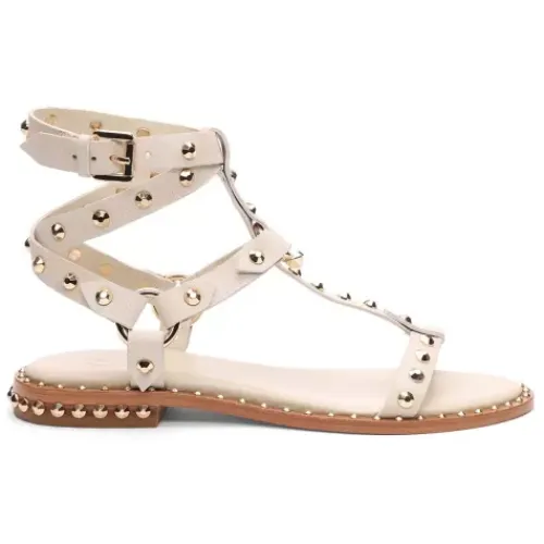 ASH Pulp Flat Studded Gladiator Sandals | Women's | Black/Beige Cheap