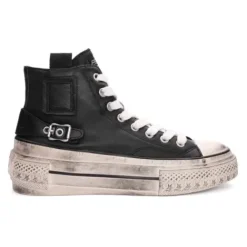 ASH Rage Lace-Up Leather Hightop Sneakers | Black Discount