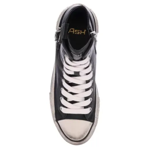 ASH Rage Lace-Up Leather Hightop Sneakers | Black Discount