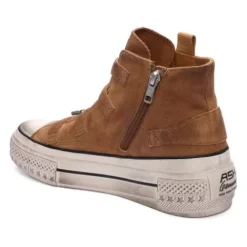 ASH Rainbow Suede Buckle Hightop Sneaker GoldenBrown Cheap