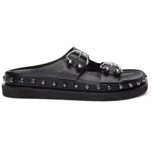 ASH Ulla Studded Footbed Sandal Black Flash Sale