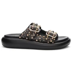 ASH Viking Studded Slides | Footbed Sandals | Black Hot