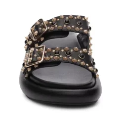 ASH Viking Studded Slides | Footbed Sandals | Black Hot